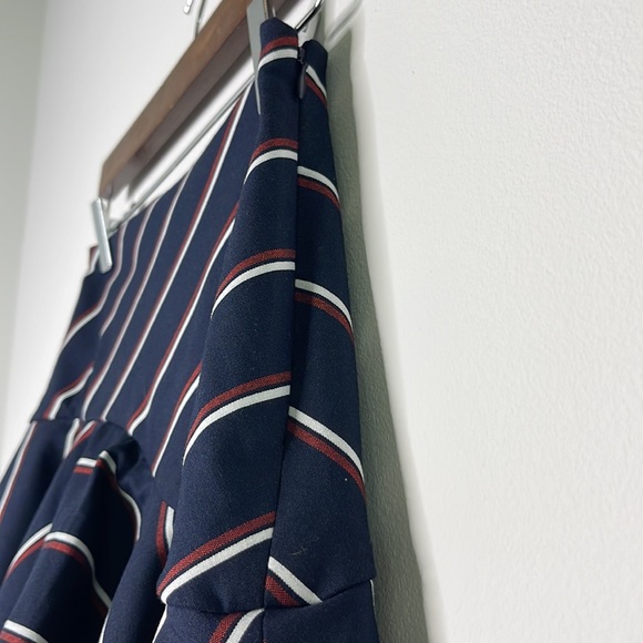 Express Navy Striped Ruffle Skirt - Picture 2 of 4